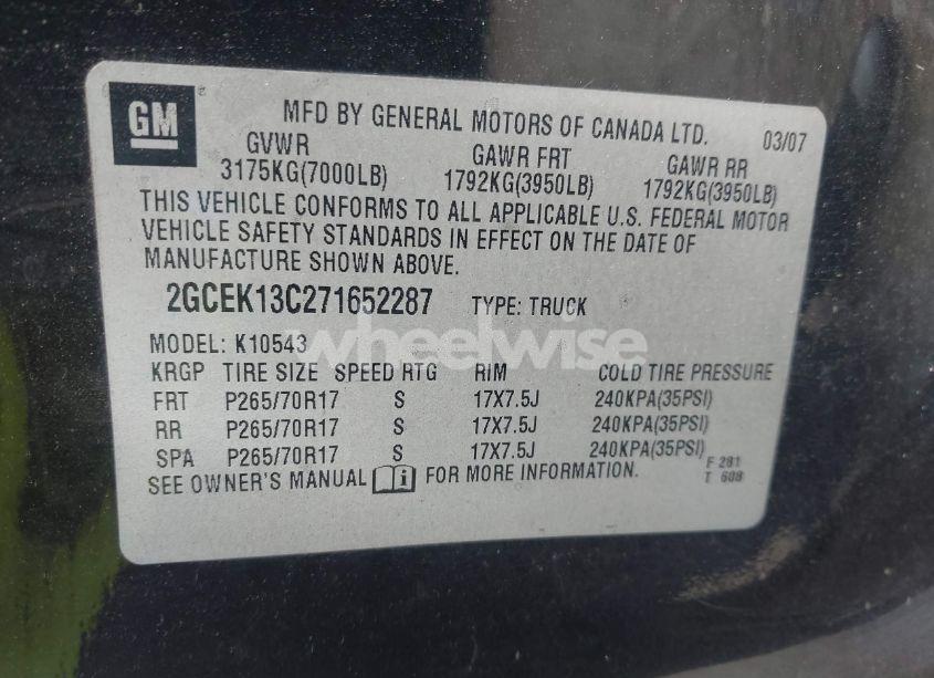 Photo 9 of 2007 Chevrolet Silverado 1500 LT1 (VIN 2GCEK13C271652287)