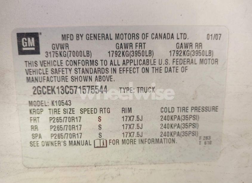 Photo 9 of 2007 Chevrolet Silverado 1500 LT1 (VIN 2GCEK13C571575544)