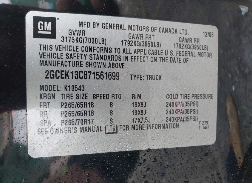 Photo 9 of 2007 Chevrolet Silverado 1500 LT1 (VIN 2GCEK13C871561699)