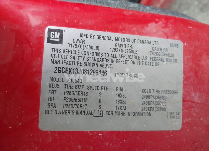 Photo 9 of 2008 Chevrolet Silverado 1500 LT1 (VIN 2GCEK13J081285146)