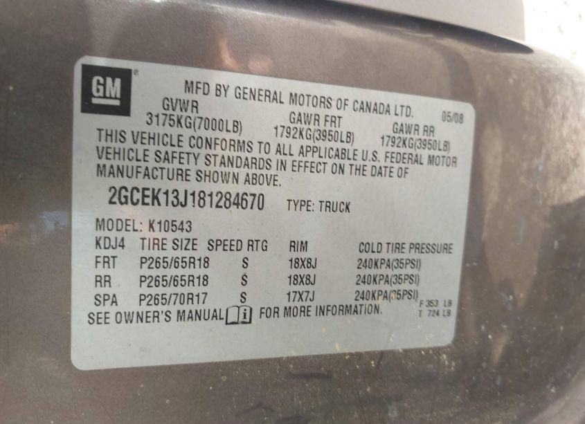 Photo 9 of 2008 Chevrolet Silverado 1500 LTZ (VIN 2GCEK13J181284670)
