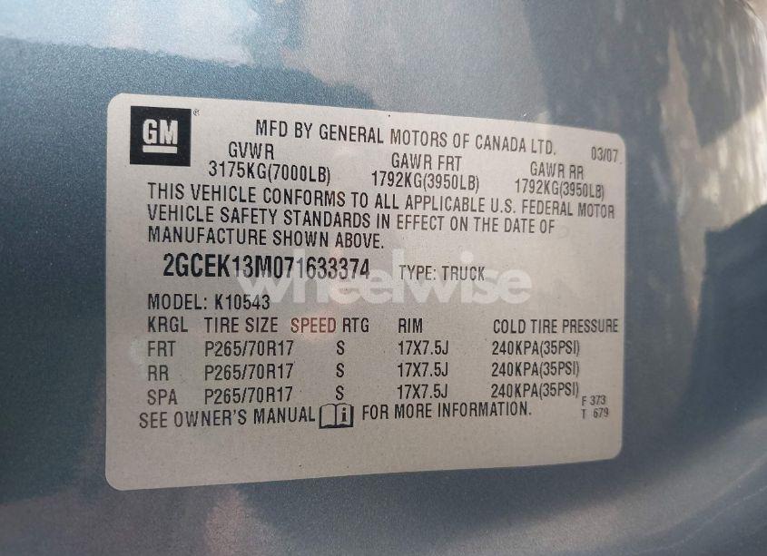 Photo 9 of 2007 Chevrolet Silverado 1500 LT1 (VIN 2GCEK13M071633374)