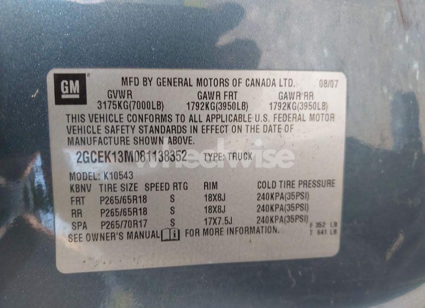 Photo 9 of 2008 Chevrolet Silverado 1500 LT1 (VIN 2GCEK13M081138352)