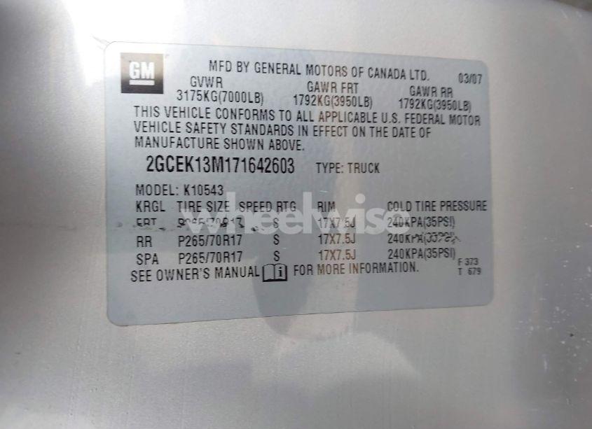 Photo 9 of 2007 Chevrolet Silverado 1500 LT1 (VIN 2GCEK13M171642603)