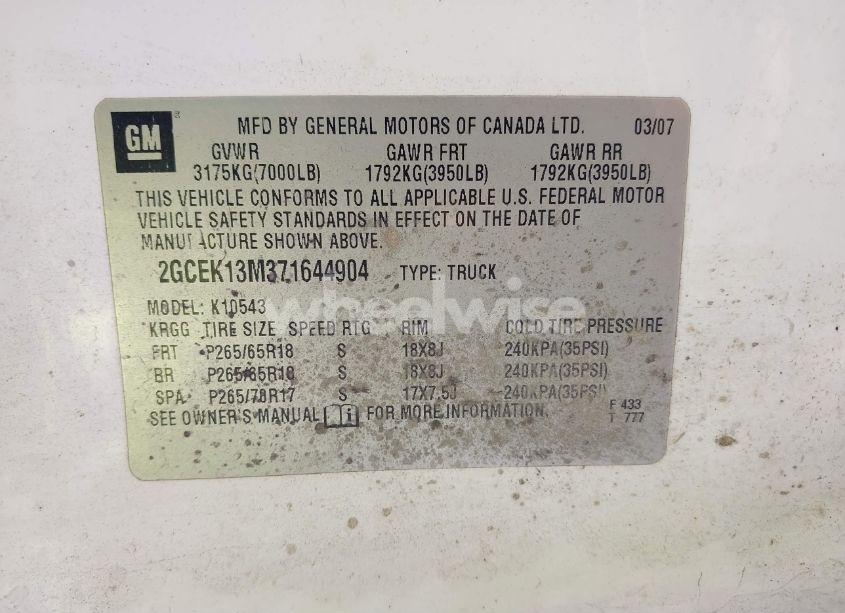 Photo 9 of 2007 Chevrolet Silverado 1500 LT2 (VIN 2GCEK13M371644904)