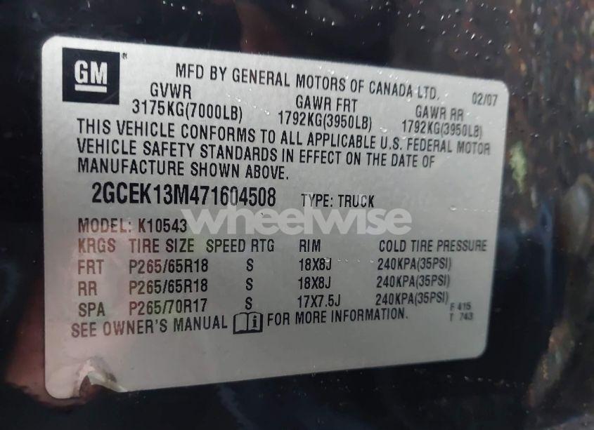 Photo 9 of 2007 Chevrolet Silverado 1500 LTZ (VIN 2GCEK13M471604508)