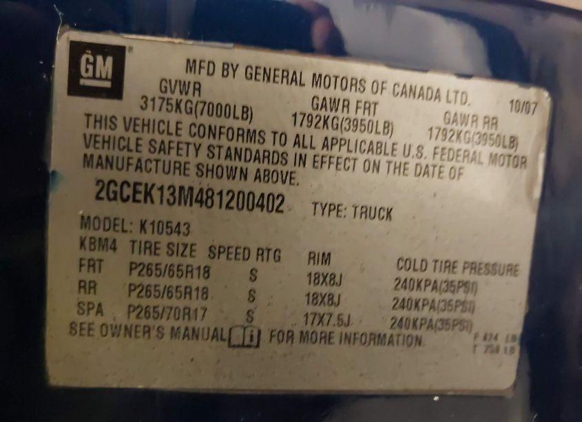 Photo 9 of 2008 Chevrolet Silverado 1500 LTZ (VIN 2GCEK13M481200402)