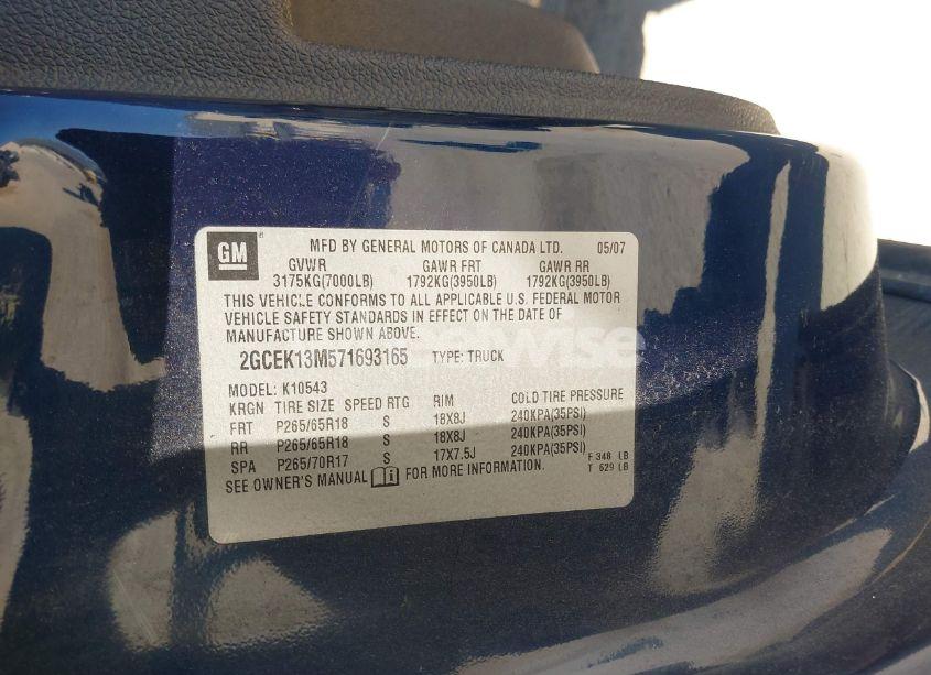 Photo 9 of 2007 Chevrolet Silverado 1500 LT1 (VIN 2GCEK13M571693165)