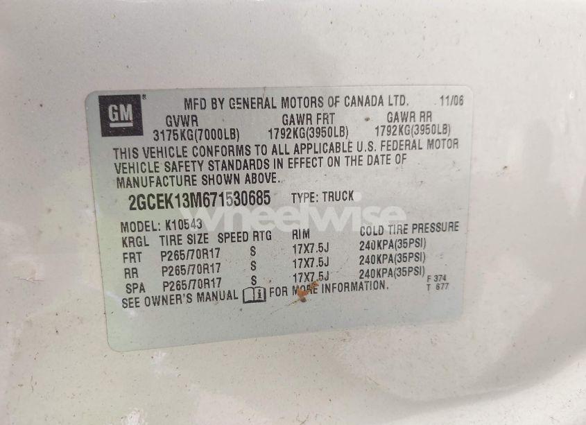 Photo 9 of 2007 Chevrolet Silverado 1500 LT1 (VIN 2GCEK13M671530685)