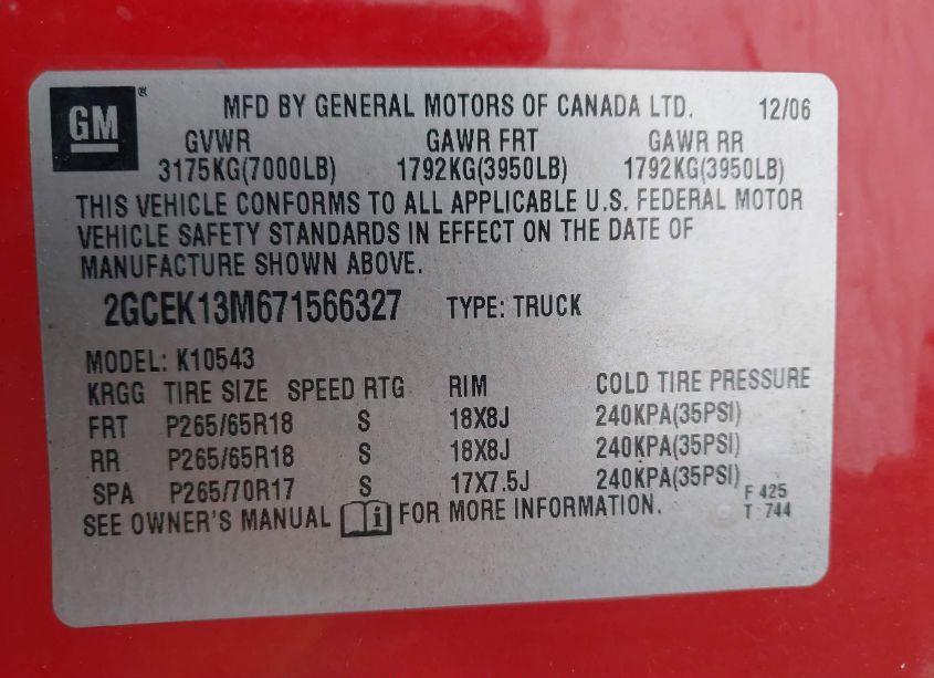 Photo 9 of 2007 Chevrolet Silverado 1500 LT2 (VIN 2GCEK13M671566327)