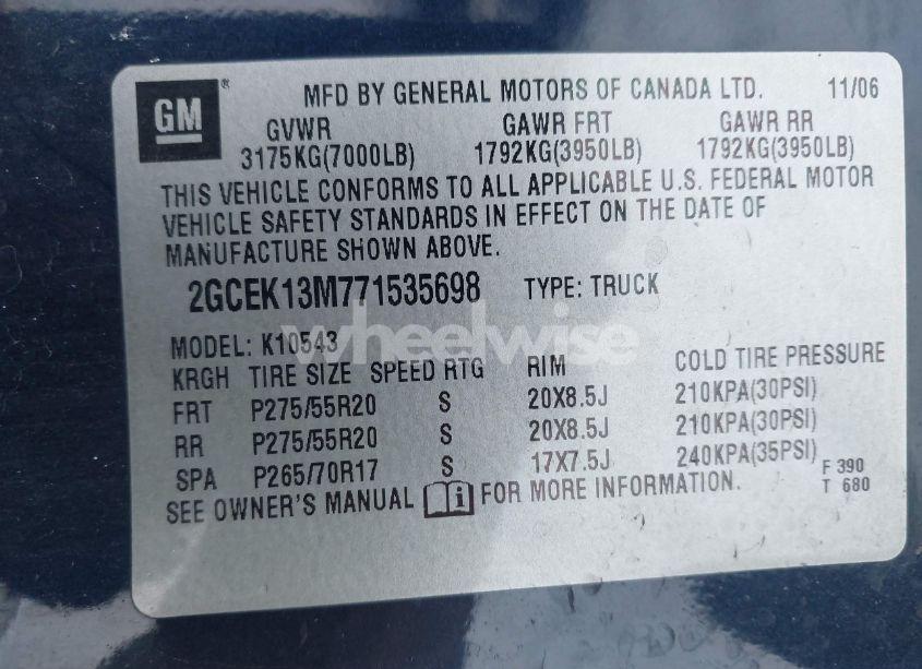 Photo 9 of 2007 Chevrolet Silverado 1500 LTZ (VIN 2GCEK13M771535698)