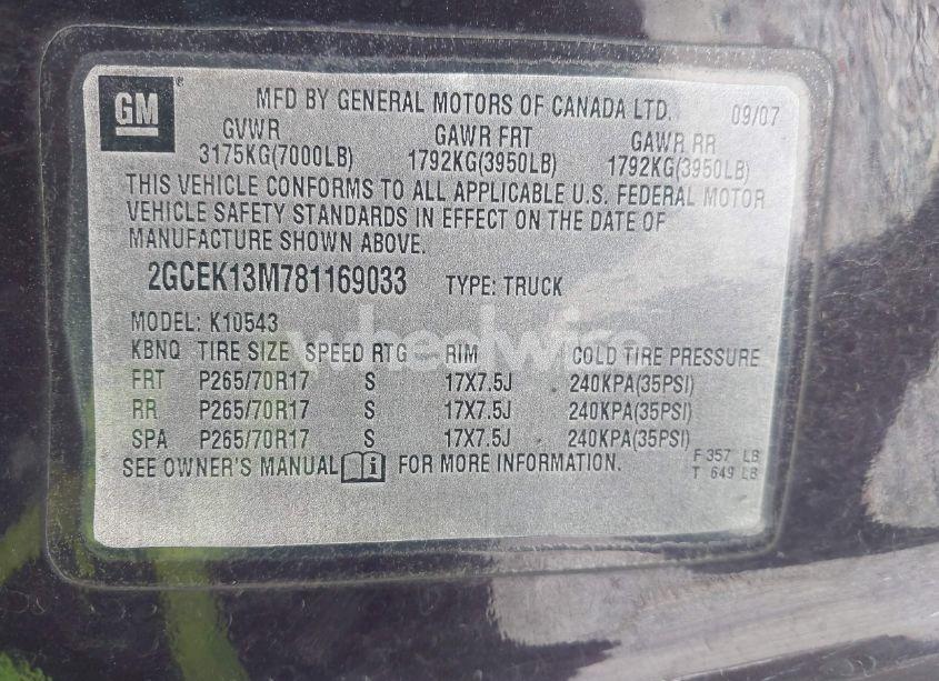 Photo 9 of 2008 Chevrolet Silverado 1500 LT1 (VIN 2GCEK13M781169033)