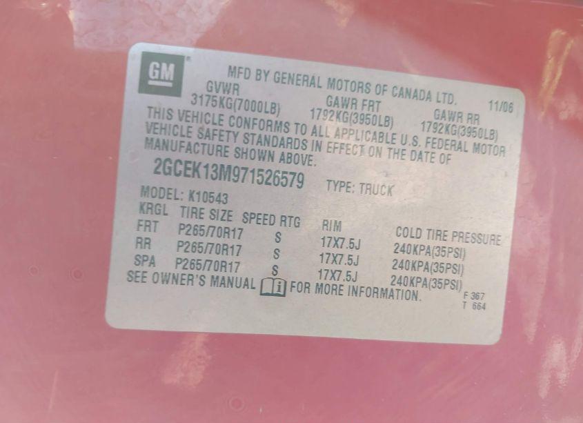 Photo 9 of 2007 Chevrolet Silverado 1500 LT1 (VIN 2GCEK13M971526579)