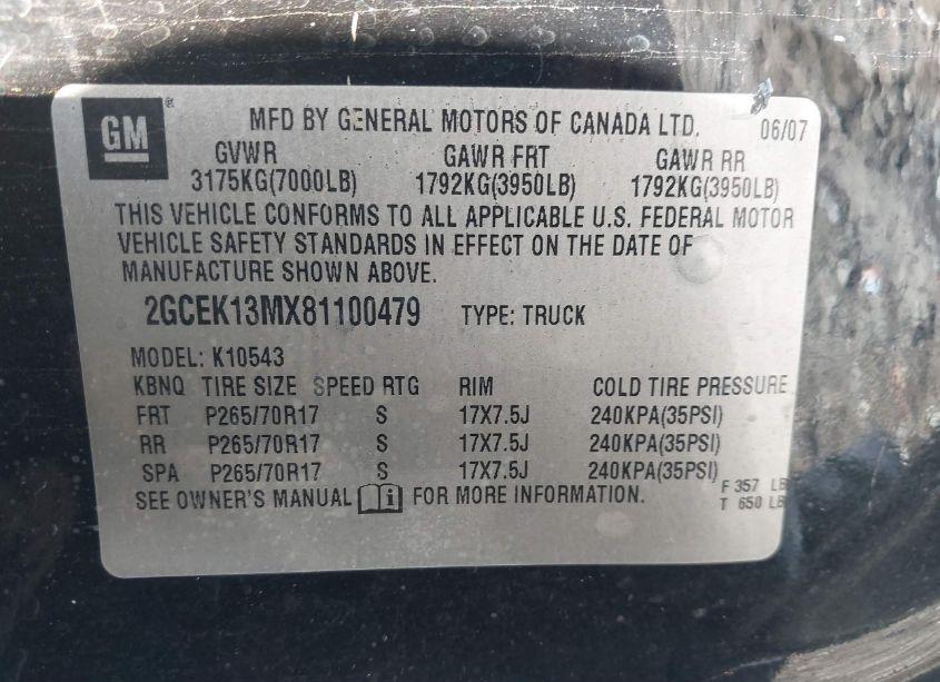 Photo 9 of 2008 Chevrolet Silverado 1500 LT1 (VIN 2GCEK13MX81100479)