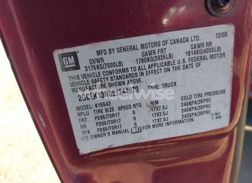 Photo 9 of 2006 Chevrolet Silverado 1500 LT1 (VIN 2GCEK13N061244970)