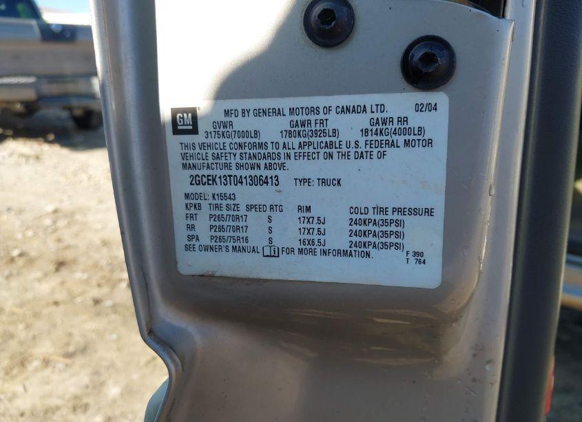 Photo 9 of 2004 Chevrolet Silverado 1500 Z71 (VIN 2GCEK13T041306413)