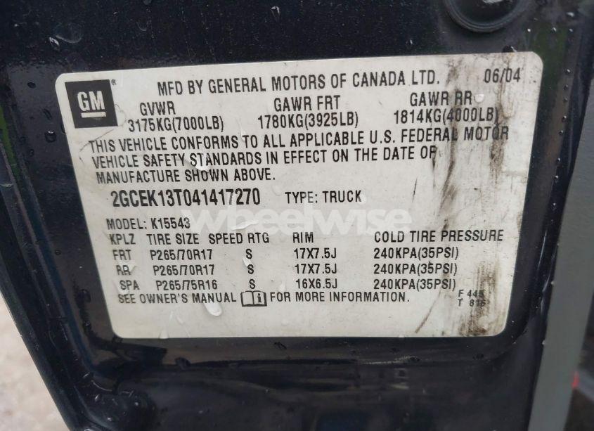 Photo 9 of 2004 Chevrolet Silverado 1500 LS (VIN 2GCEK13T041417270)