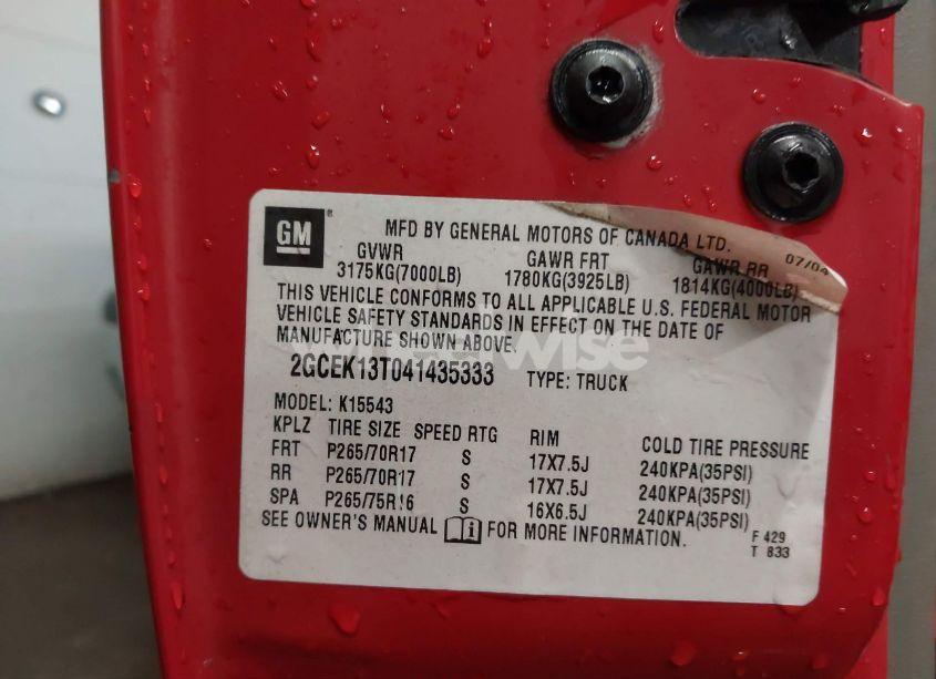 Photo 9 of 2004 Chevrolet Silverado 1500 LT (VIN 2GCEK13T041435333)