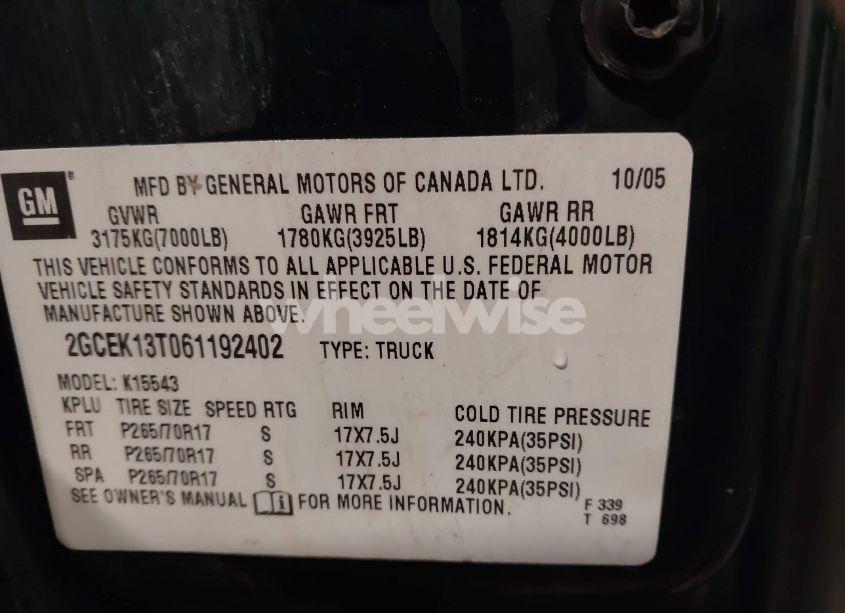 Photo 9 of 2006 Chevrolet Silverado 1500 LT1 (VIN 2GCEK13T061192402)