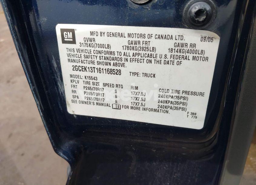 Photo 9 of 2006 Chevrolet Silverado 1500 LT3 (VIN 2GCEK13T161168528)