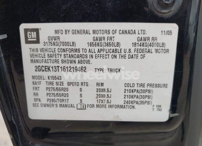 Photo 9 of 2006 Chevrolet Silverado 1500 LT2 (VIN 2GCEK13T161219462)