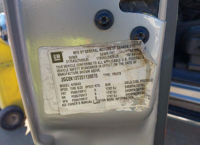 Photo 9 of 2005 Chevrolet Silverado 1500 Z71 (VIN 2GCEK13T251138615)