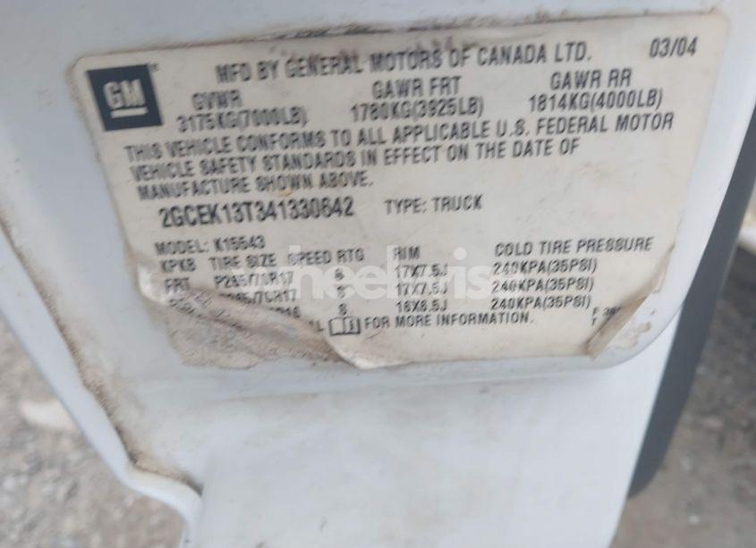 Photo 9 of 2004 Chevrolet Silverado 1500 Z71 (VIN 2GCEK13T341330642)
