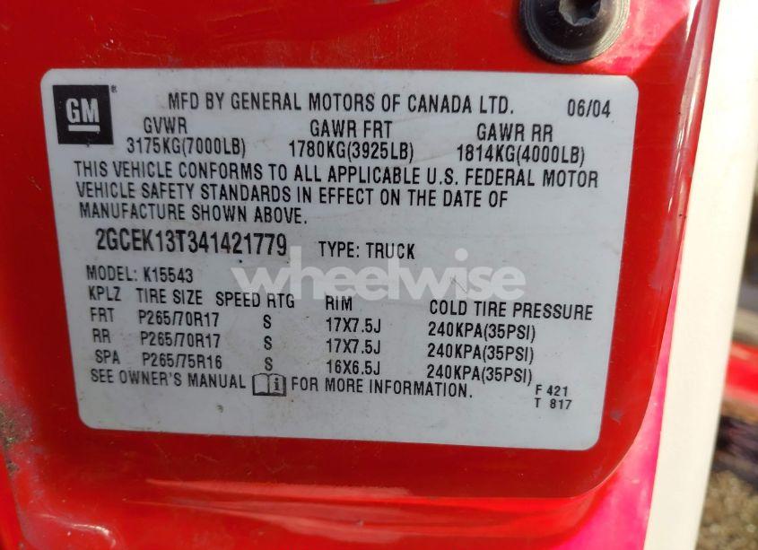 Photo 9 of 2004 Chevrolet Silverado 1500 Z71 (VIN 2GCEK13T341421779)