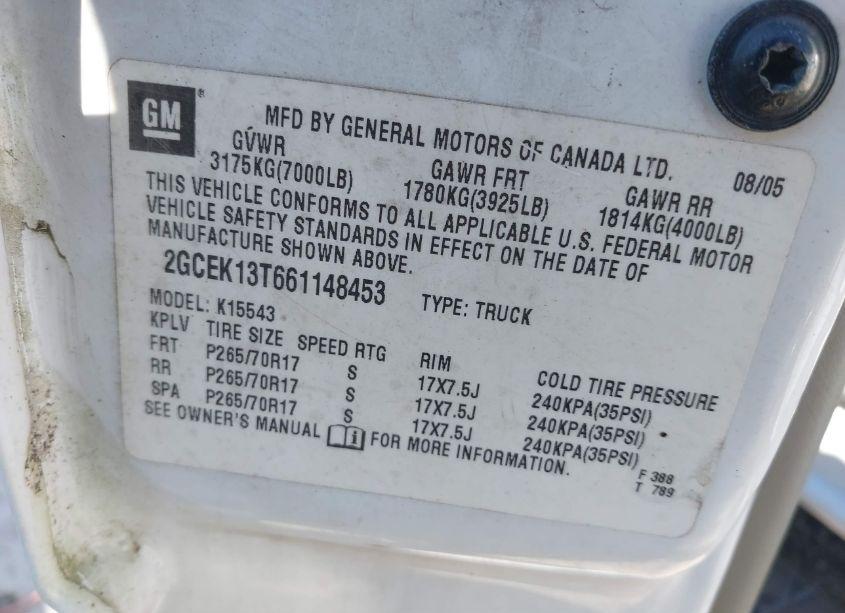 Photo 9 of 2006 Chevrolet Silverado 1500 LT3 (VIN 2GCEK13T661148453)