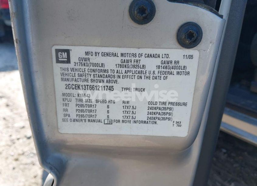 Photo 9 of 2006 Chevrolet Silverado 1500 LT1 (VIN 2GCEK13T661211745)