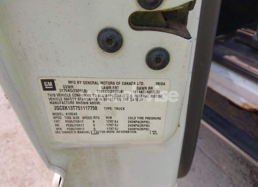 Photo 9 of 2005 Chevrolet Silverado 1500 Z71 (VIN 2GCEK13T751117758)