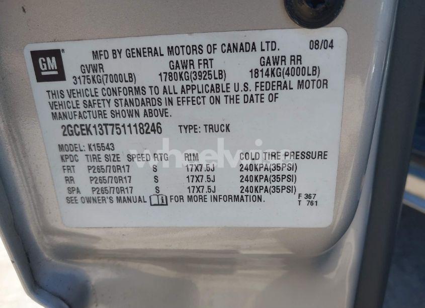 Photo 9 of 2005 Chevrolet Silverado 1500 Z71 (VIN 2GCEK13T751118246)