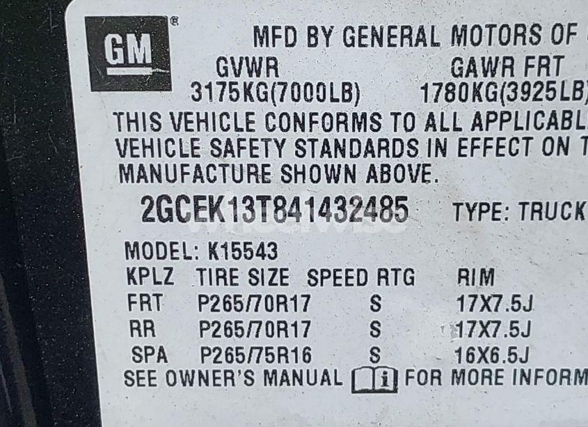 Photo 9 of 2004 Chevrolet Silverado 1500 LT (VIN 2GCEK13T841432485)