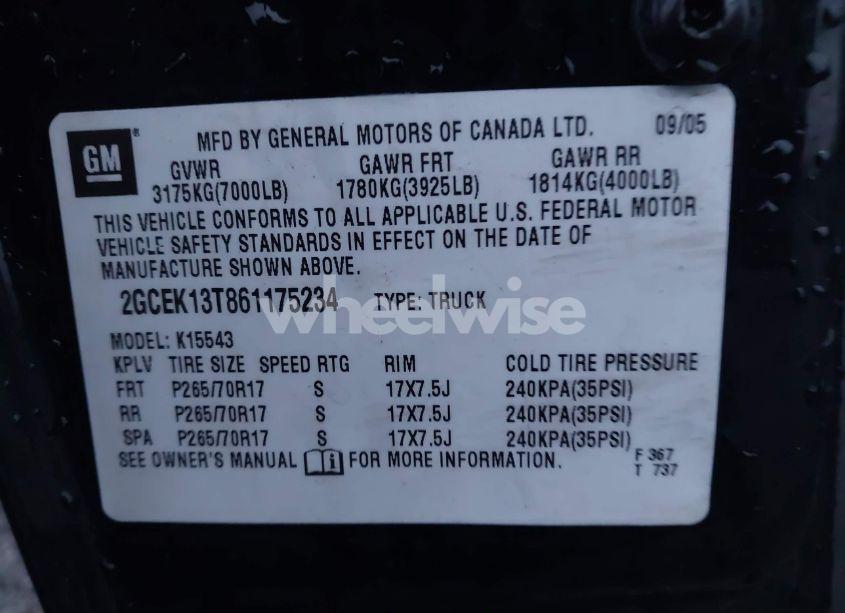 Photo 9 of 2006 Chevrolet Silverado 1500 LT3 (VIN 2GCEK13T861175234)