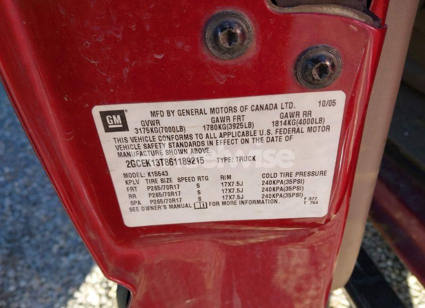 Photo 9 of 2006 Chevrolet Silverado 1500 LT3 (VIN 2GCEK13T861189215)