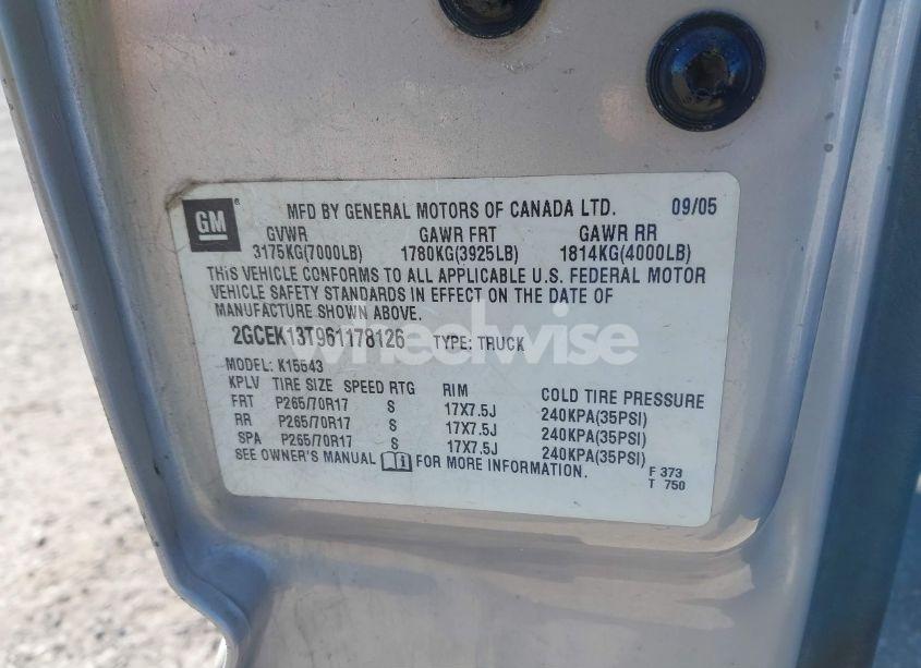 Photo 9 of 2006 Chevrolet Silverado 1500 LT3 (VIN 2GCEK13T961178126)