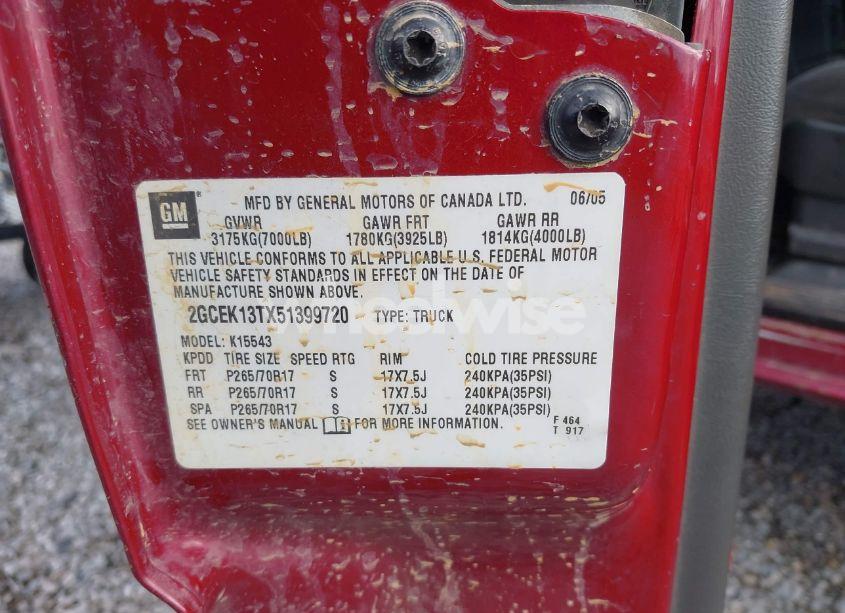 Photo 9 of 2005 Chevrolet Silverado 1500 LS (VIN 2GCEK13TX51399720)