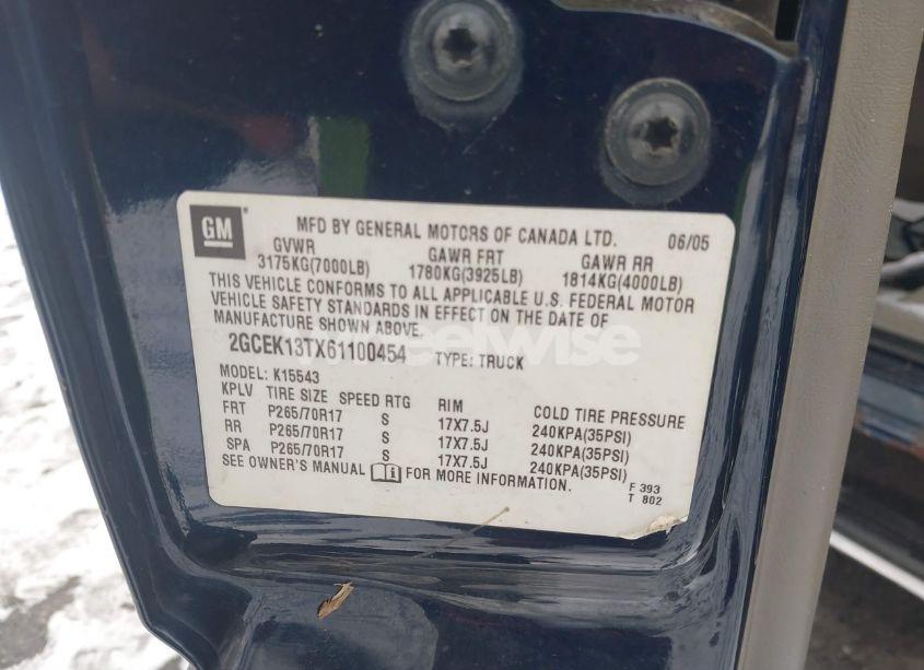 Photo 9 of 2006 Chevrolet Silverado 1500 LT3 (VIN 2GCEK13TX61100454)