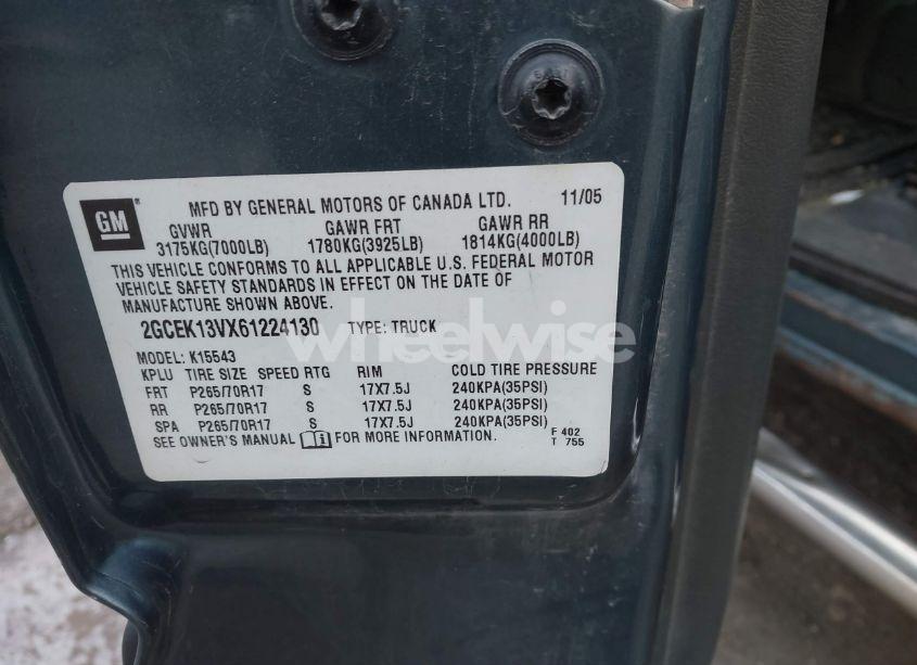 Photo 9 of 2006 Chevrolet Silverado 1500 LS (VIN 2GCEK13VX61224130)