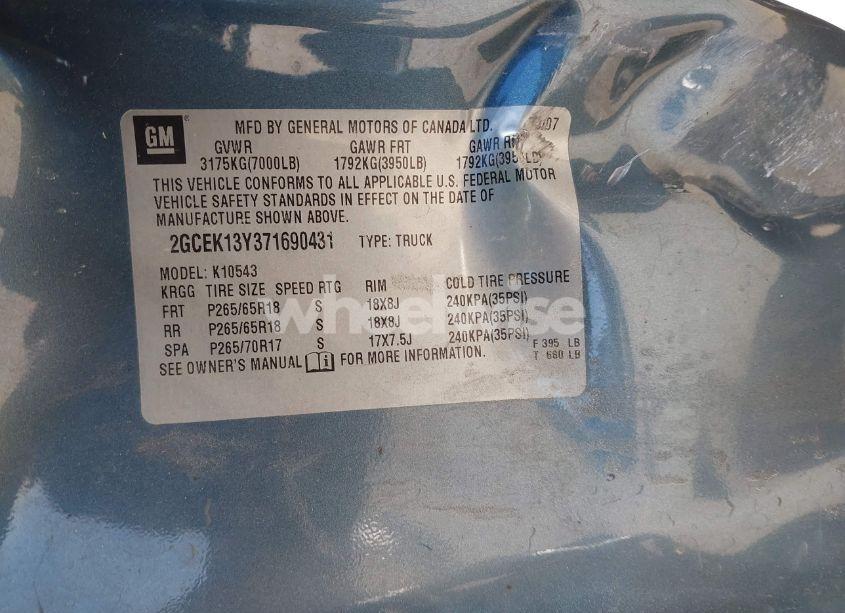 Photo 9 of 2007 Chevrolet Silverado 1500 LTZ (VIN 2GCEK13Y371690431)