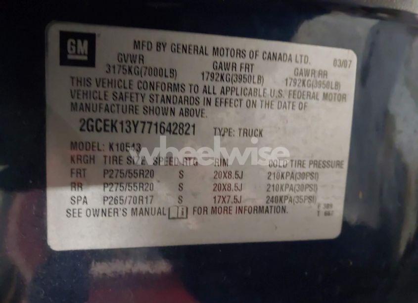 Photo 9 of 2007 Chevrolet Silverado 1500 LTZ (VIN 2GCEK13Y771642821)