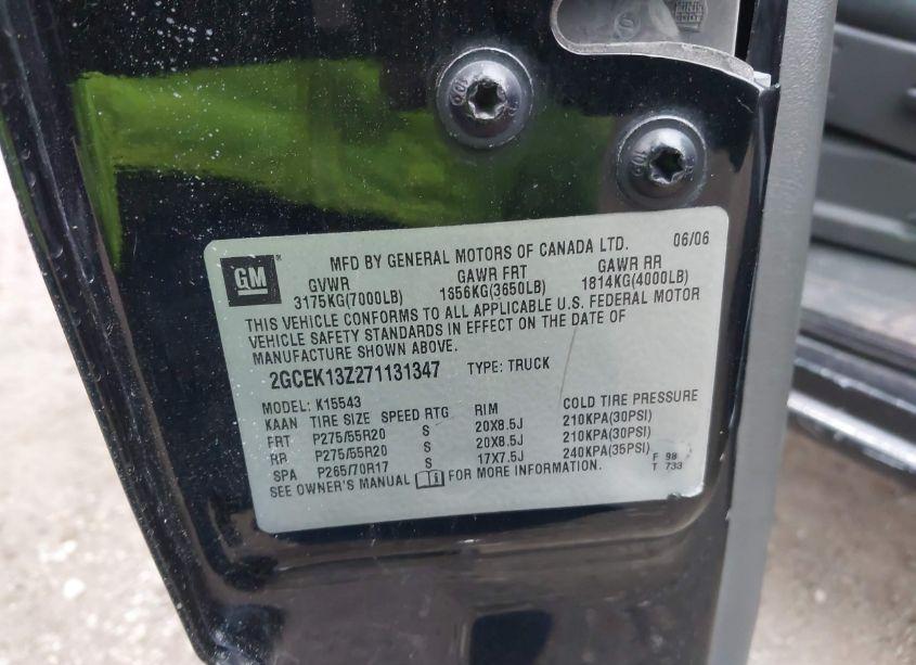 Photo 9 of 2007 Chevrolet Silverado 1500 CLASSIC LT2 (VIN 2GCEK13Z271131347)