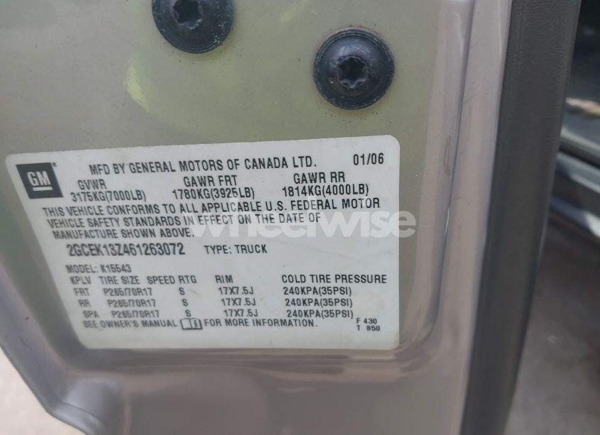 Photo 9 of 2006 Chevrolet Silverado 1500 LT2 (VIN 2GCEK13Z461263072)