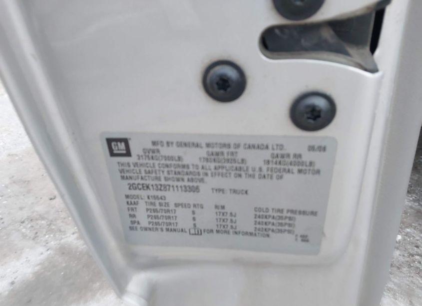 Photo 9 of 2007 Chevrolet Silverado 1500 CLASSIC LT3 (VIN 2GCEK13Z871113306)