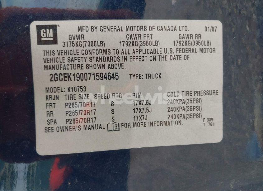 Photo 9 of 2007 Chevrolet Silverado 1500 LT2 (VIN 2GCEK190071594645)