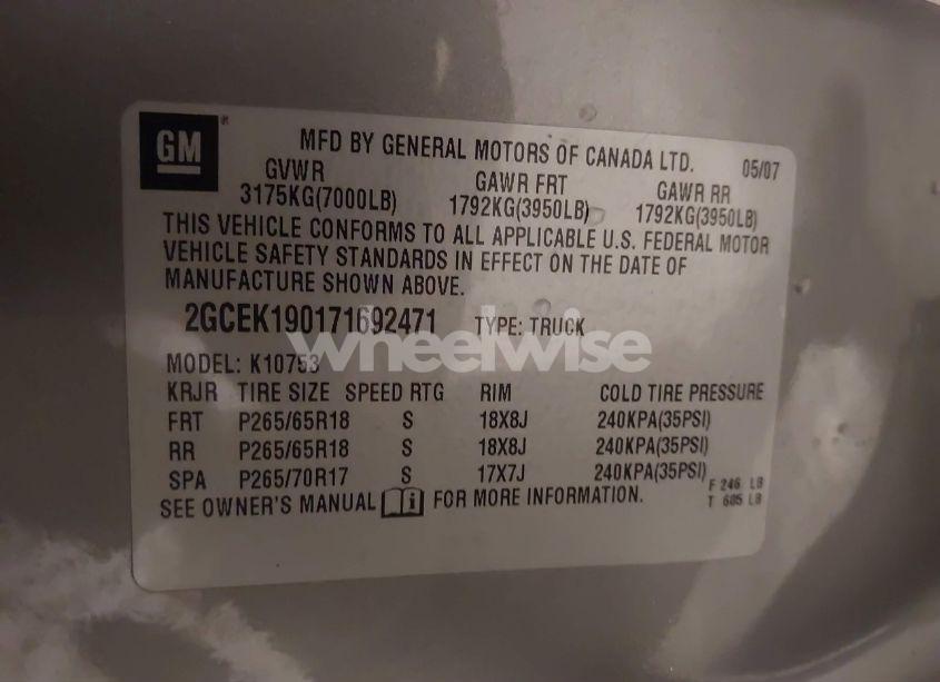 Photo 9 of 2007 Chevrolet Silverado 1500 LT1 (VIN 2GCEK190171692471)