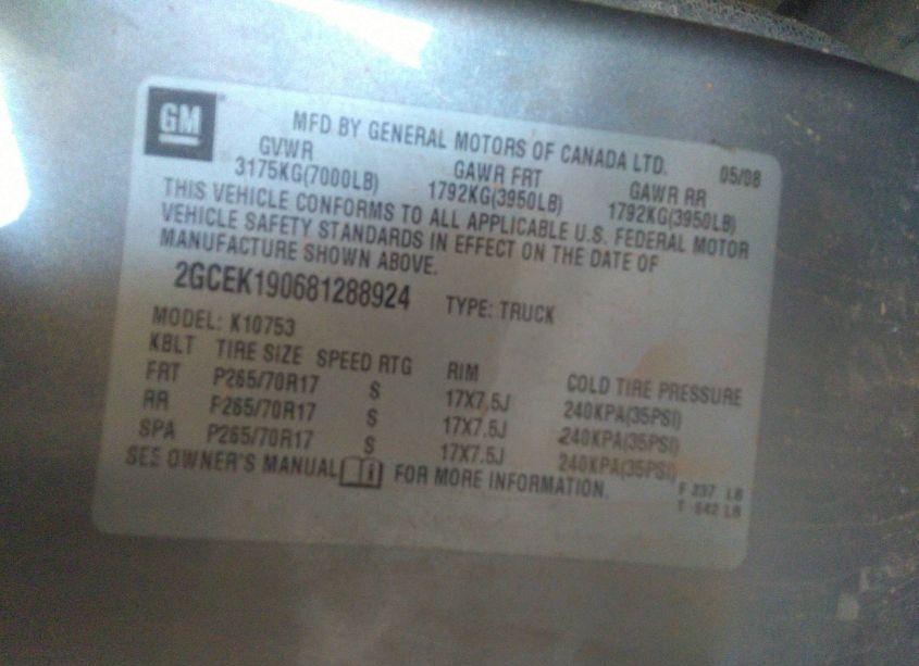 Photo 9 of 2008 Chevrolet Silverado 1500 LT1 (VIN 2GCEK190681288924)