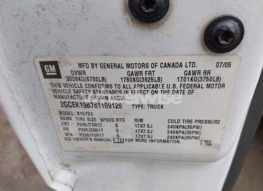 Photo 9 of 2006 Chevrolet Silverado 1500 LT1 (VIN 2GCEK19B761109126)