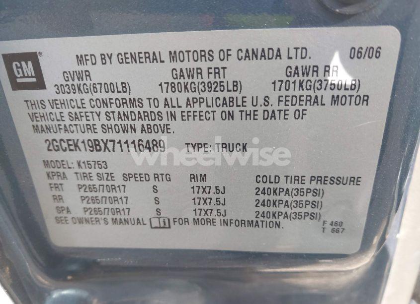 Photo 9 of 2007 Chevrolet Silverado 1500 CLASSIC LT1 (VIN 2GCEK19BX71116489)