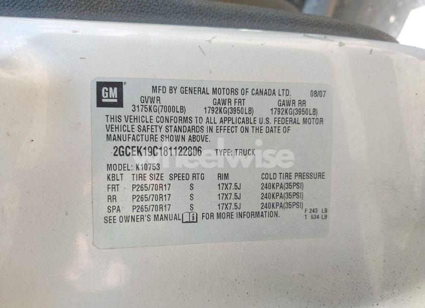 Photo 9 of 2008 Chevrolet Silverado 1500 LT1 (VIN 2GCEK19C181122806)